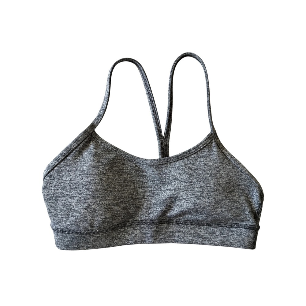 Lululemon Women's Heathered Coal Flow Y Bra IV Sports Bra Size 2 - Picture 2 of 10